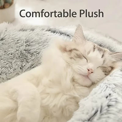 2-in-1 Plush Dog & Cat Bed – Warm Cozy Nest Bed for Small Pets (Calming & Soft Design)