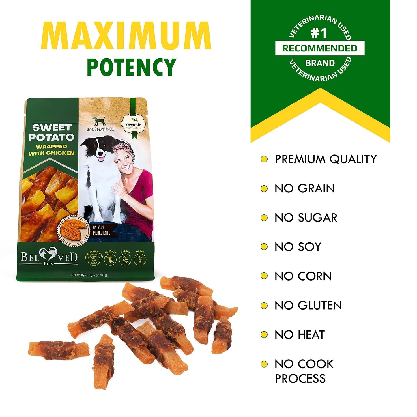 Delicious Grain-Free Sweet Potato & Chicken Chew Treats for Dogs