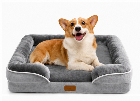 Orthopedic Dog Bed with Sides – Supportive Foam Sofa Bed with Washable Cover & Waterproof Lining