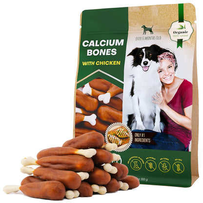 Healthy Chicken-Wrapped Calcium Bones for Dogs - Rawhide-Free Chew Treats