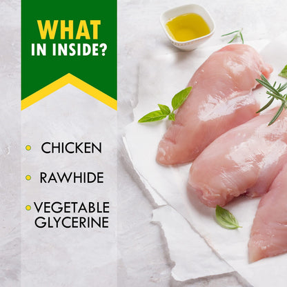 Delicious Chicken-Wrapped Smoked Rawhide Chew Sticks - Grain-Free Natural Treats for Happy Dogs