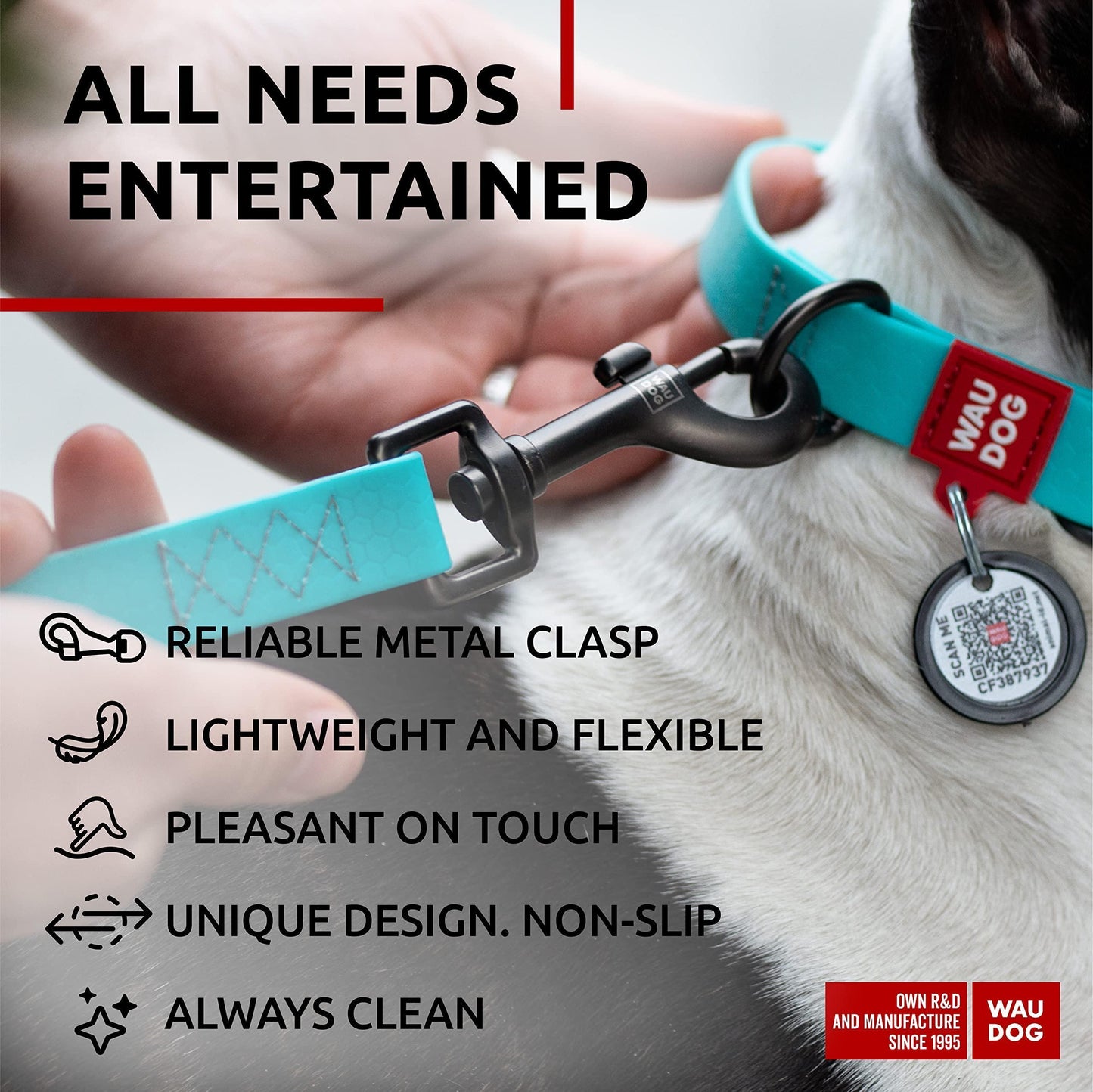 Waterproof Dog Leash – Anti-Slip Grip, Durable & Comfortable for Small, Medium & Large Dogs (4 Ft)