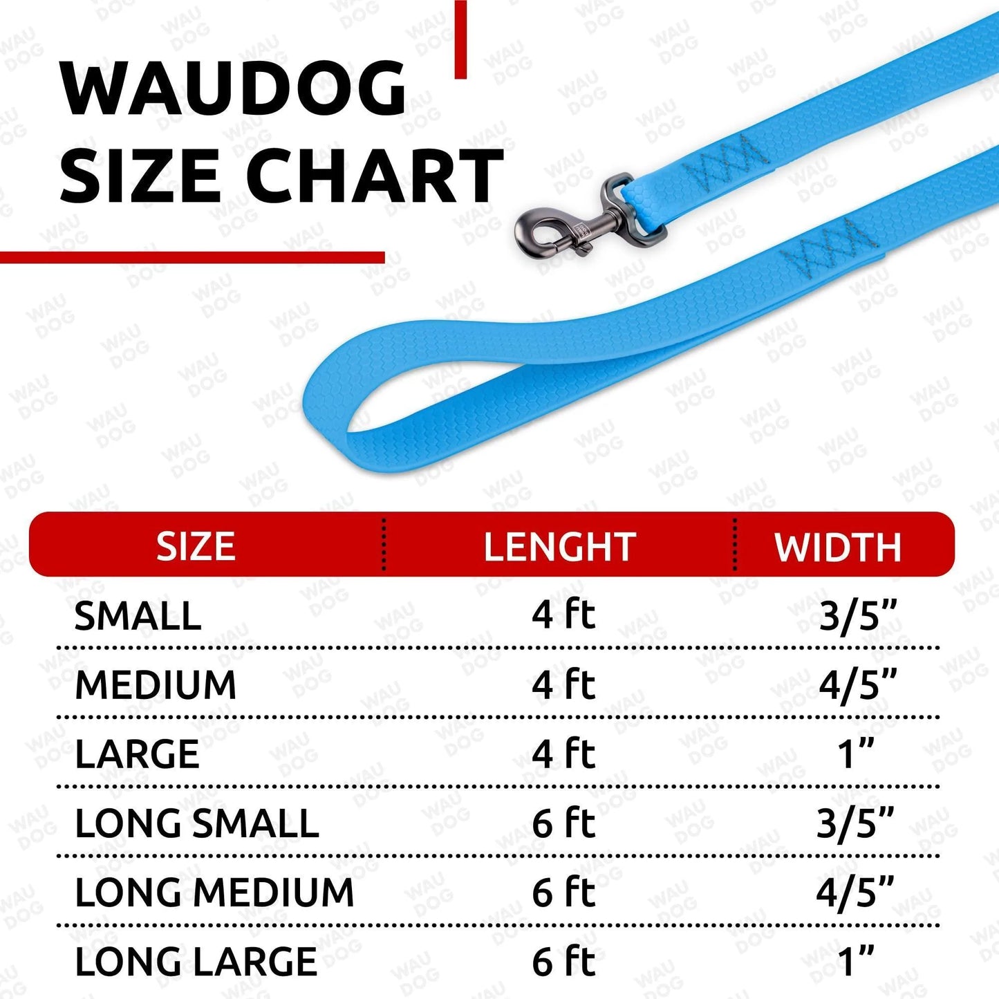 Durable Waterproof Blue Dog Leash - 4 Ft x 1 Inch Anti-Slip Design for Large and Small Breeds
