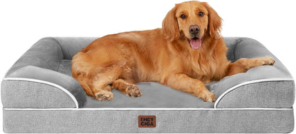 Orthopedic Dog Bed – Memory Foam Waterproof Sofa Bed with Support Sides & Washable Cover